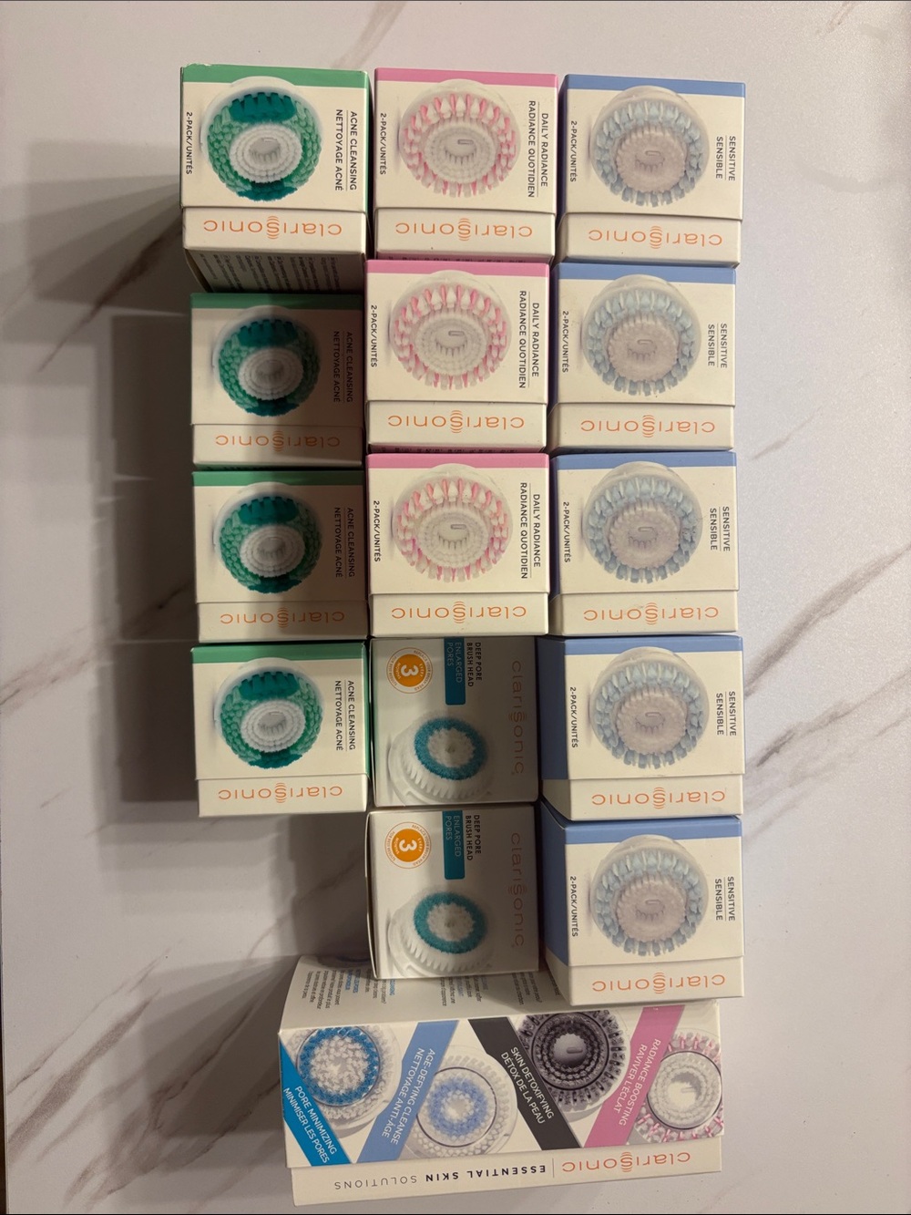 Clarisonic Facial Brush Heads in Teal, Pink, Light Blue